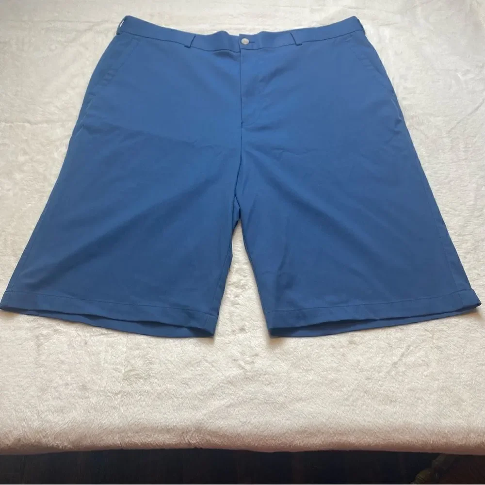 Peter Millar Wicking Blue Flat Front Shorts Size 42